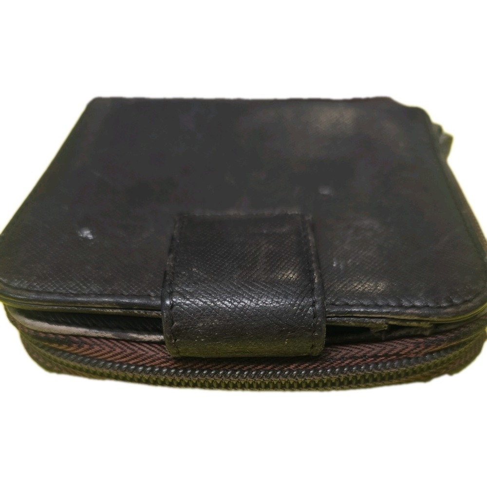 Prada Saffiano Leather Bifold Zip Coin Wallet Brown Triangle Logo Made Italy - Picture 11 of 16